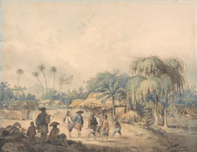 Çin'de Raketle Oynayan Cochin Yerlileri by William Alexander