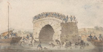 Tong-Tcheou yakınlarındaki Pei-Ho'da San-Sien-Wey'de bir Köprünün kalıntıları, 15 Ağustos 1793 by William Alexander