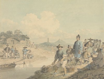 Çin'de Görüntüle: Pagoda ve Dağlı Figürler by William Alexander