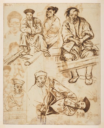 [f.57 140v Figür çalışmaları, Çinli erkekler. 