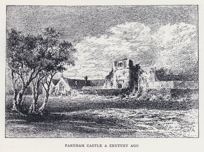 Farnham Kalesi bir asır önce (gravür) by William Alexander Ansted