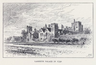 1790 yılında Lambeth Sarayı (gravür) by William Alexander Ansted