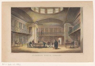 Bibliotheek van Plymouth Plymouth Halk Kütüphanesi (nesne üzerindeki başlık) by William Alexander Le Petit