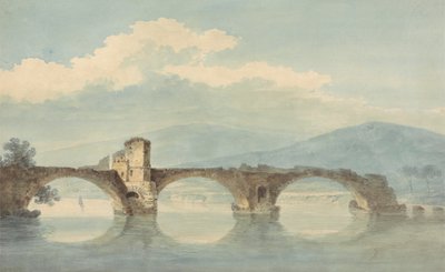 Arno üzerinde bir köprü (?) by William Alfred Delamotte