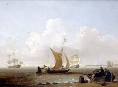 Hollanda kıyılarında bir Hollandalı kaag ve diğer Hollandalı nakliye by William Anderson