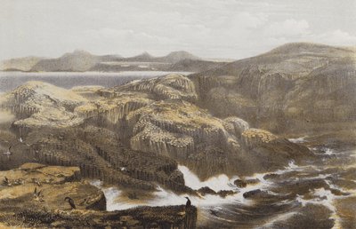 Staffa Adası (kromolitho) by William Andrews Nesfield
