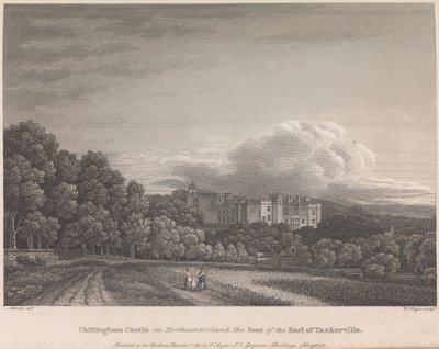 Northumberland'daki Chillingham Kalesi, Tankerville Kontu'nun Koltuğu (W. Angus tarafından yayınlandı): Levha 62; sayfa 62 (Birinci Cilt) by William Angus