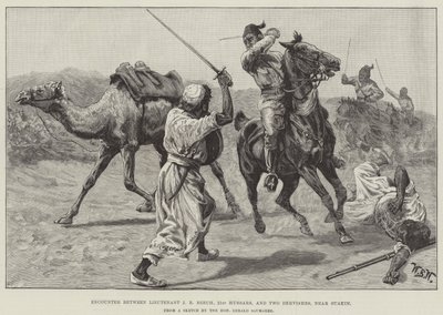 Sevakin yakınlarında Teğmen JR Beech, 21. Hussars ve İki Derviş arasındaki karşılaşma by William Barnes Wollen