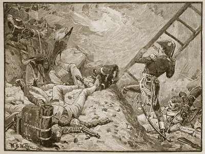 Ratisbon'da Mareşal Lannes, 'Cassell's Illustrated History of England'dan bir çizim (sepya fotoğrafı) by William Barnes Wollen