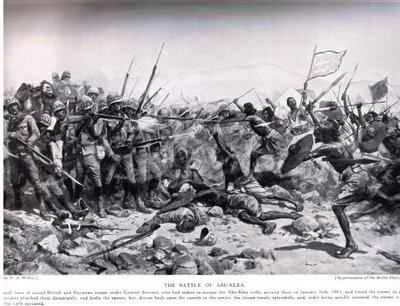 Abu Klea Muharebesi, 17 Ocak 1885, 'Hutchinsons Uluslar Tarihi'nden bir örnek, c.1910 by William Barnes Wollen