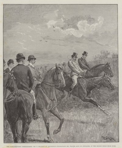 Parlamento Engelli Koşu, Bay F Mildmay, Bay Walter Long'u Crusader'da, Evden İkinci Çitte, Takdiriyle elden geçiriyor by William Barnes Wollen
