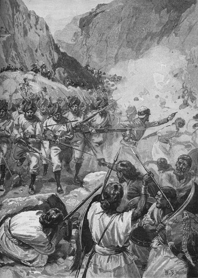 Punjaubees, Yaylım Ateşi Verdikten Sonra Acele Edip Onları Süngü İle Doldurdu, c1897, 1902 by William Barnes Wollen