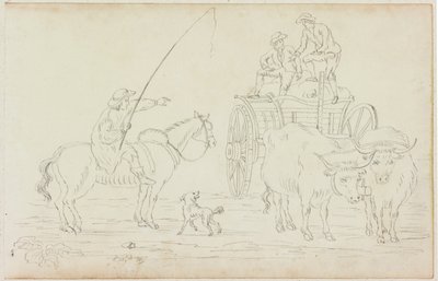 Oxcart Yolu Kapatıyor (kağıt üzerinde kurşun kalem (M754 ile kağıt üzerinde)) by William Beilby