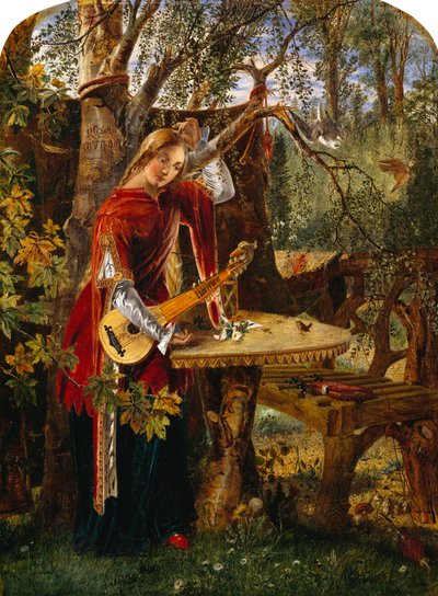 Çardağında Yalnız Güzel Rosamond (tuval üzerine yağlı boya) by William Bell Scott