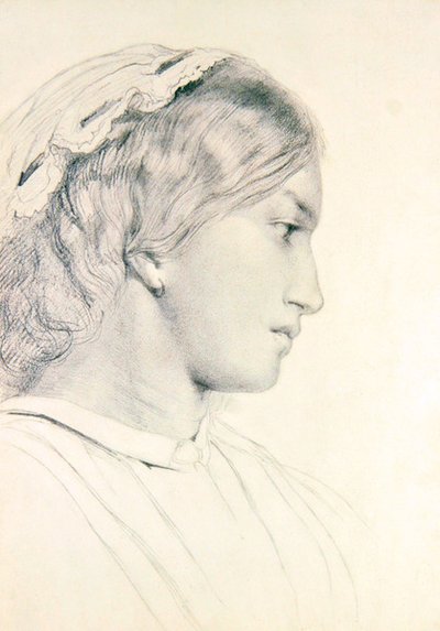 Bir Kızın Kafasının İncelenmesi (kağıt üzerine kalem) by William Bell Scott