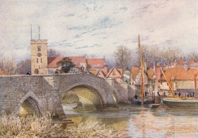 Aylesford Köprüsü (renkli lito) by William Biscombe Gardner