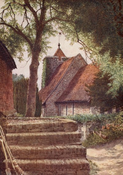 St Martin Kilisesi, Canterbury (renkli lito) by William Biscombe Gardner