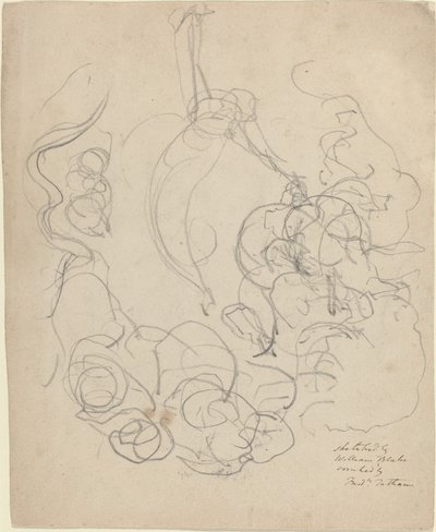 Bulutların Zaferinde Yükselen Bir Figür (?) by William Blake
