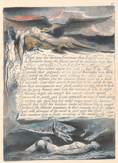 Amerika. Bir Kehanet, Levha 15, On Üç Vali Saat Kaçta.... by William Blake