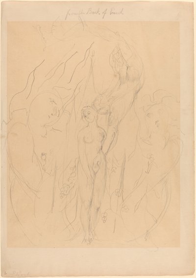 Bir Erkek Kızına Günahın Sırlarını Öğreten Bir Melek by William Blake
