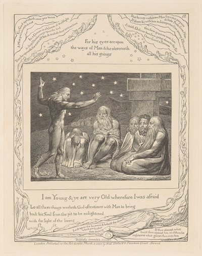 Eyüp Kitabı, Levha 12, Elihu'nun Gazabı by William Blake