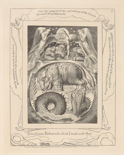 Eyüp Kitabı, Levha 15, Behemoth ve Leviathan by William Blake