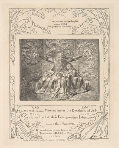 Eyüp Kitabı, Levha 20, Eyüp ve Kızları by William Blake