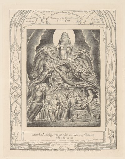 Eyüp Kitabı, Levha 2, Tanrı'nın Tahtı'nın Önündeki Şeytan by William Blake