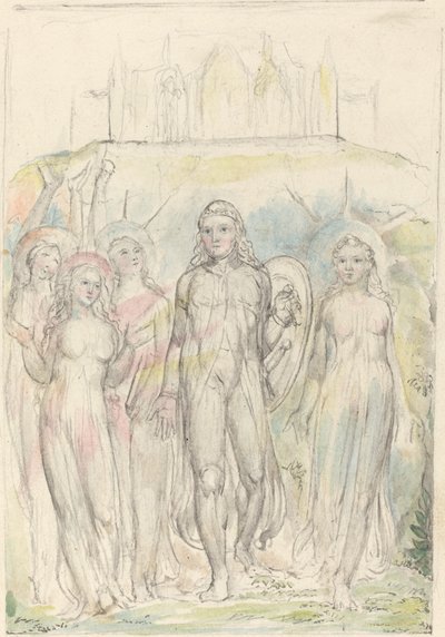İnanç Kalkanlı Hristiyan, Ashabından Veda Ediyor by William Blake