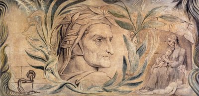 Dante Alighieri, c.1800-03 (tuval üzerine tempera ile kalem ve mürekkep) by William Blake