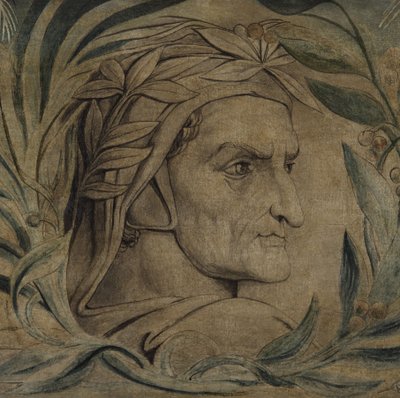 Dante Alighieri, c.1800-03 (tuval üzerine tempera ile kalem ve mürekkep) by William Blake