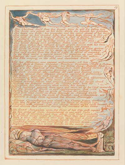 Kudüs, Levha 19, Çocukları göğsünden sürgün edilmiş.... by William Blake