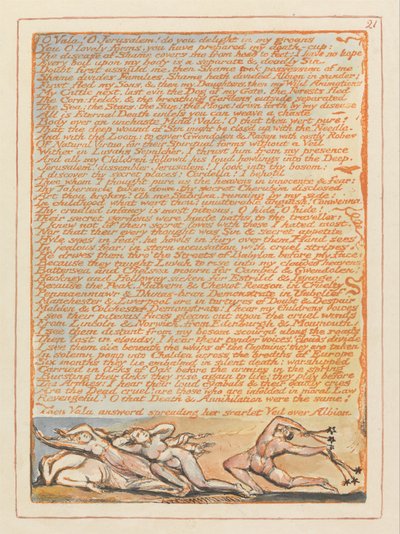 Kudüs, Levha 21, Ah Kapat! Ey Kudüs.... by William Blake