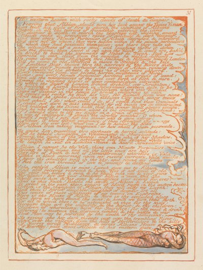 Kudüs, Levha 31, Onun batı cenneti.... by William Blake