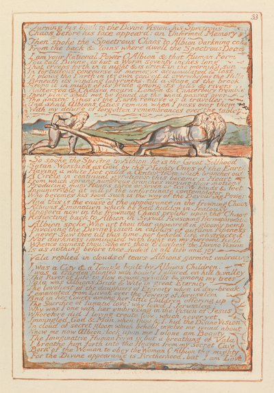 Kudüs, Levha 33, Sırtını İlahi Vizyona Dönerek.... by William Blake