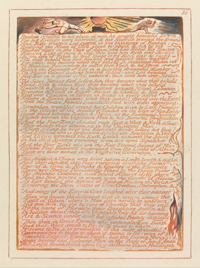 Kudüs, Levha 36, Reuben yerine dönüyor.... by William Blake