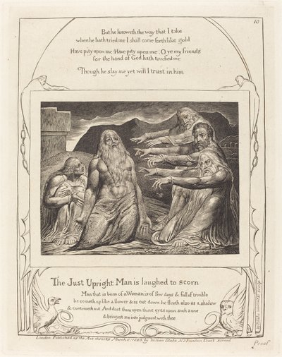 Arkadaşları Tarafından Azarlanan İş, 1825. by William Blake