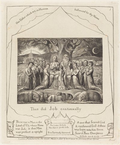 İş ve Ailesi, 1825. by William Blake