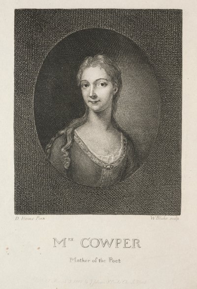 Bayan Cowper, Şairin Annesi, 1802. by William Blake