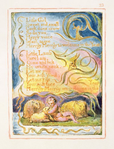 S.125-1950.pt23 İlkbahar (devamı): Songs of Innocence and of Experience'dan 23 numaralı plaka (kopya AA) c.1815-26 (gravür, mürekkep ve wc) by William Blake
