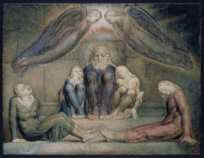 PD.5-1978 Kont Ugolino ve Hapisteki Oğulları, 'Cehennem' için illüstrasyon, Dante Alighieri'nin 'İlahi Komedya'sından Canto 33, c.1827 (panelde mizaç) by William Blake