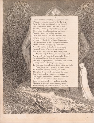 Levha 27 (sayfa 54): 'Ölüm vadisi! o sessiz kimmer vadisi' by William Blake