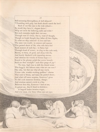 Levha 29 (sayfa 57): 'Ölüm kâseyi kapmasın diye her yudumda titriyorum' by William Blake