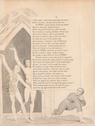 Levha 33 (sayfa 72): 'Ve yavan; akıl ve akıl kapıyı gösterir' by William Blake