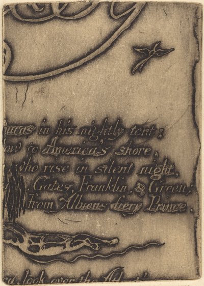 "Bir Kehanet" için iptal edilen plakanın parçasından yeniden vuruş by William Blake