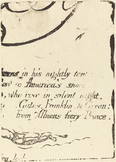 "Bir Kehanet" için iptal edilen plakanın parçasından yeniden vuruş by William Blake