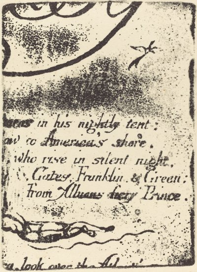 "Bir Kehanet" için iptal edilen plakanın parçasından yeniden vuruş by William Blake
