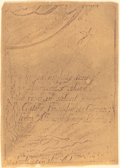 A Prophecy, 1793 için iptal edilen plakanın parçasından yeniden vuruş. by William Blake