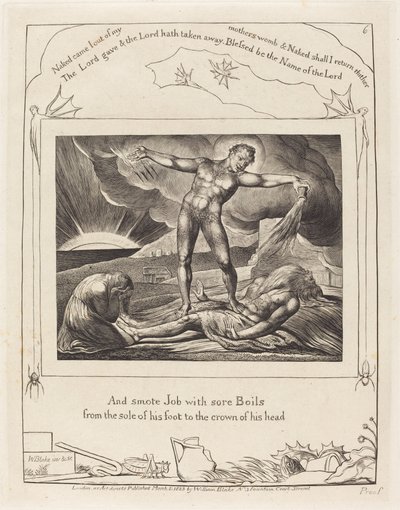 Çıban ile Şeytan Vuran İş by William Blake