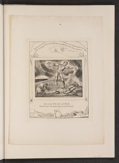 Çıbanlarla Şeytan Cezalandıran İş, 1825. by William Blake